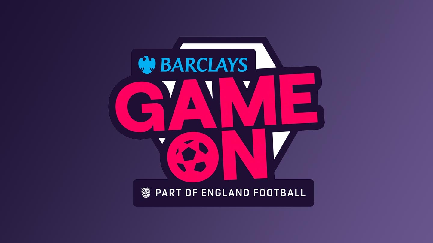 Barclays Game On logo on a gradient background